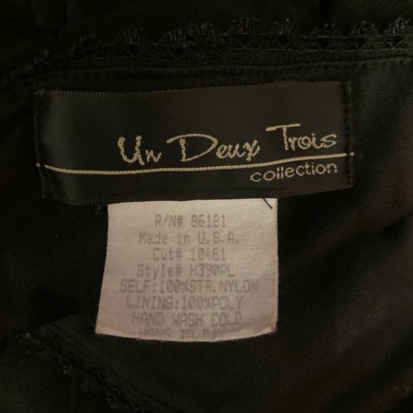 Vintage Un Deux Trois Collection Black Midi Dress, size M - Picture 5 of 5